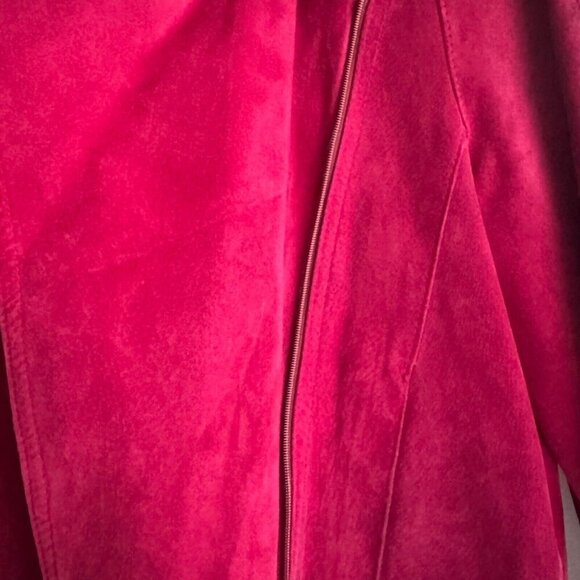 Vintage Casa Nova Burgundy Suede Moto Jacket M - Picture 2 of 4